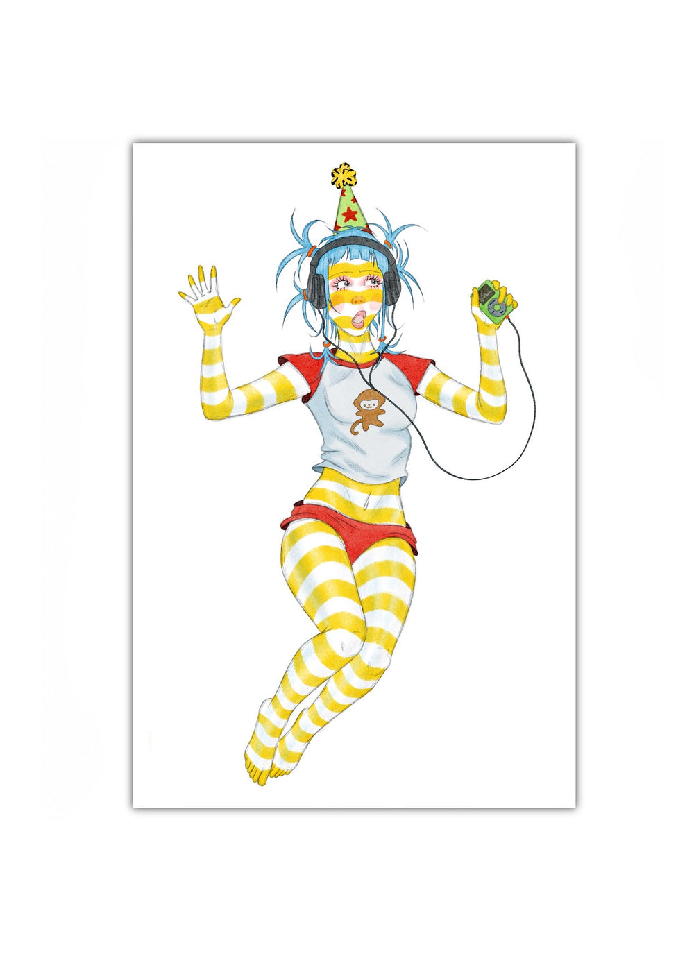 Mindy & Her iPod (print)
